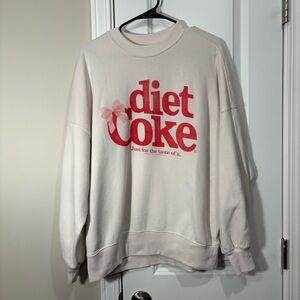 Abercrombie & Fitch Beige Graphic Diet Coke Oversized Crewneck Sweatshirt